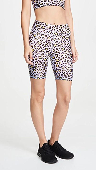 Terez Printed Bike Shorts In Metallic Cheetah