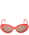 Acne Studios Mustang Acetate Oval Sunglasses In Red/brown