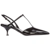 PRADA WOMEN'S LEATHER HEEL SANDALS,1I260L_055_F0002 38.5