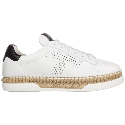 Tod's Women's Shoes Leather Trainers Trainers In White