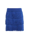 Alberta Ferretti Charleston Style Fringed Mini Skirt In Bluette