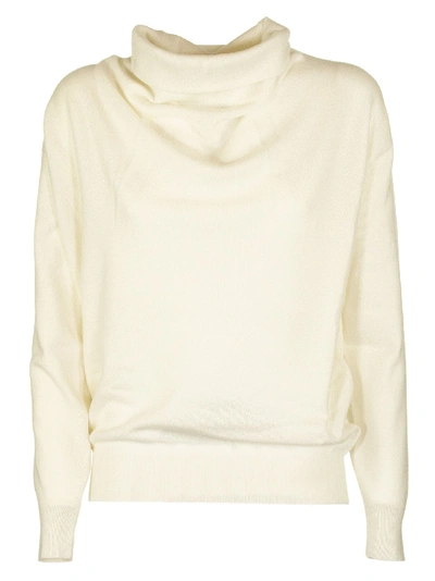 Agnona Sweater Cashmere Neck Ring In Ivory