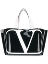 VALENTINO GARAVANI VALENTINO VALENTINO GARAVANI GO LOGO TOTE - 黑色