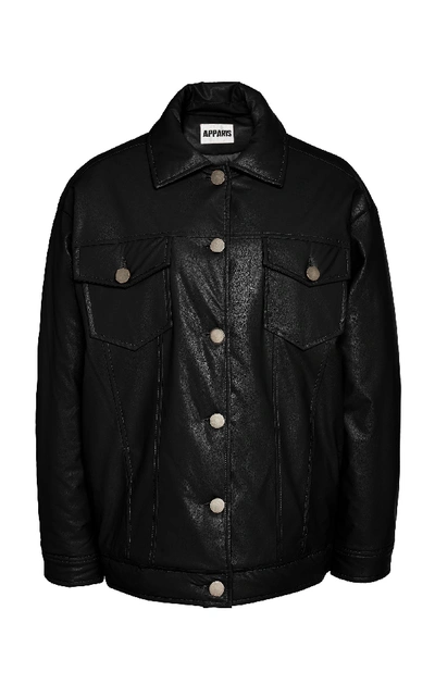 Apparis Yasmine Vegan Leather Short Jacket In Black