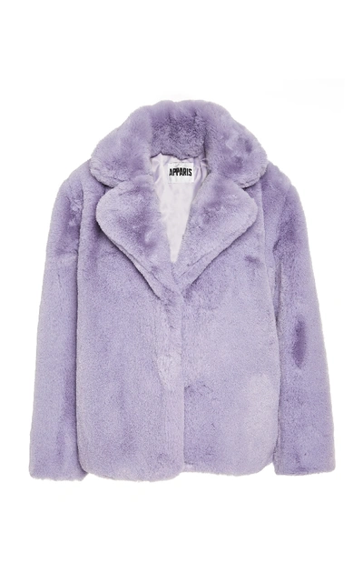 Apparis Manon Faux-fur Coat In Purple