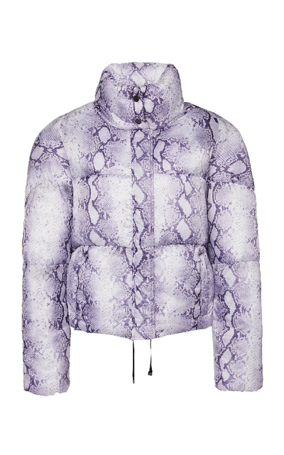 Apparis Jamie Python Short Puffer Coat In Purple