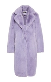 Apparis Siena Long Lined Coat In Purple