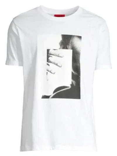 Hugo Dessay Finger Relax-fit Graphic Tee In White