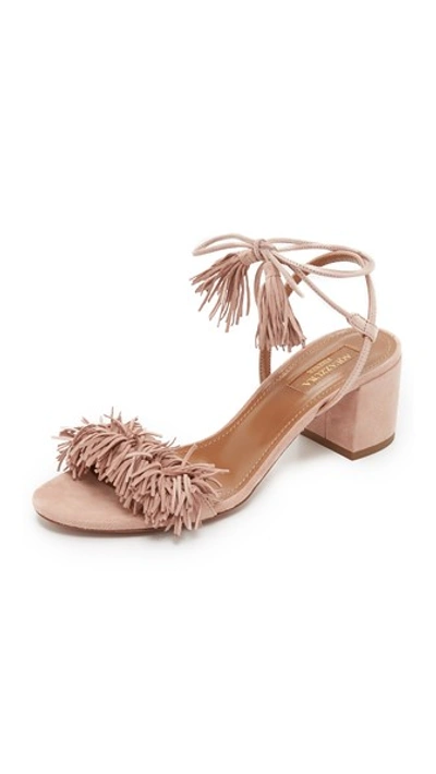 Aquazzura Exclusive To Mytheresa.com – Wild Thing 50 Suede Sandals In Vintage Pink