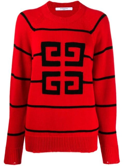 Givenchy Wool-blend Crew-neck Jumper In Red