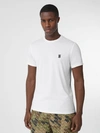 Burberry Parker Logo-embroidered Cotton-blend T-shirt In White