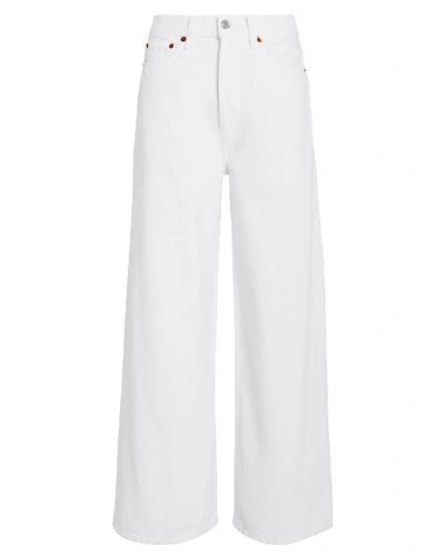 Re/done 60's Extreme Wide Leg Jeans In White