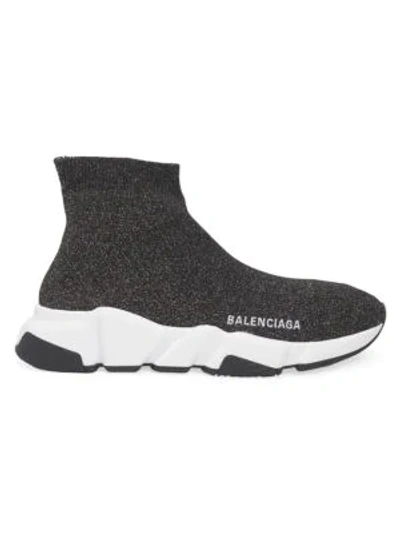 Balenciaga Speed Sock Sneakers In Black Gold