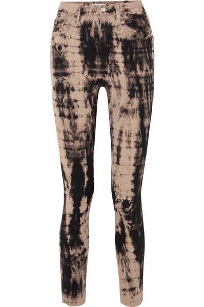 Tre By Natalie Ratabesi Domino Tie-dyed High-rise Skinny Jeans In Black