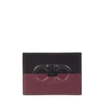 FERRAGAMO BLACK & RED GANCINI LEATHER CARD HOLDER,10967716
