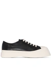 Marni Pablo Leather Flatform Sneakers In Black