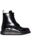 Alexander Mcqueen Black Contrast Sole Hybrid Combat Boots