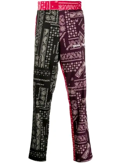 Palm Angels Patchwork-bandana Jersey Track Pants In Purple