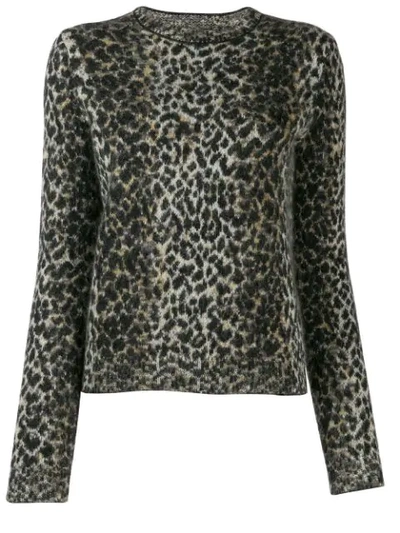 Saint Laurent Leopard-print Jacquard-knit Jumper In Multicolor