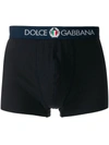 Dolce & Gabbana Two-way-stretch Cotton Jersey Boxers In Blue