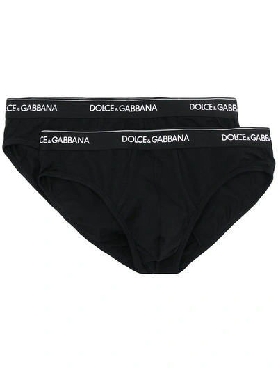 Dolce & Gabbana Two-pack Logo Briefs In Black