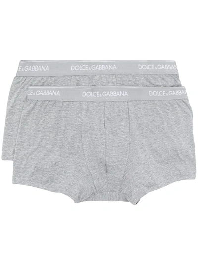 Dolce & Gabbana Logo Boxers In Grey