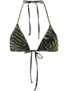 GANNI TIGER PRINT BIKINI TOP