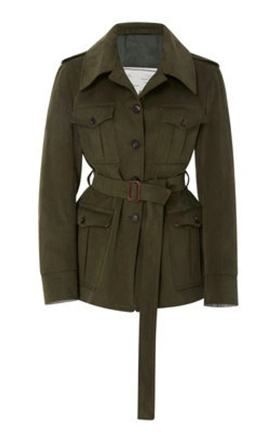 Giuliva Heritage Collection Sahariana Belted Cotton-twill Jacket In Green