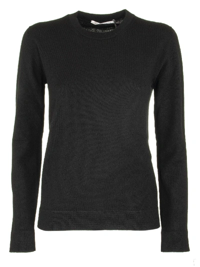 Agnona Cashmere Crew Neck Sweater In Black