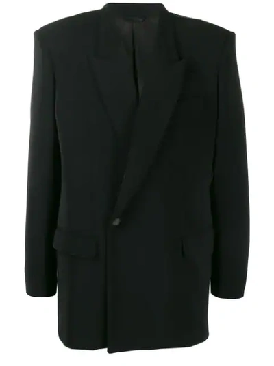 Balenciaga Men's Tech Twill Crossover Sport Jacket In Black