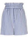 TIBI TIBI STRIPED SHORT SHORTS - 蓝色