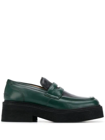 Marni Thick Sole Loafers - 绿色 In Green