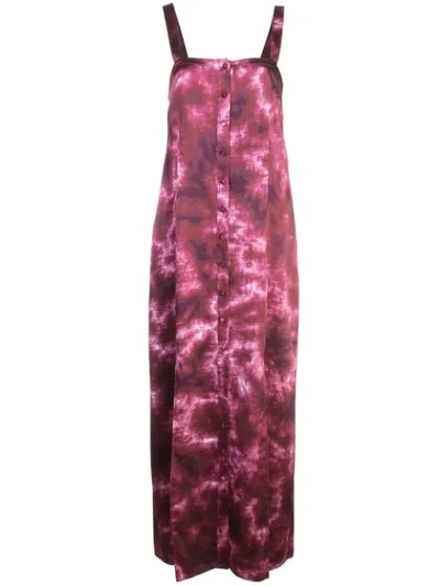 Cinq À Sept Alexa Tie-dye Button-front Sleeveless Dress In Fig Multi