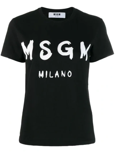 Msgm T-shirt With Logo In Black