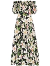 Dolce & Gabbana Off-the-shoulder Floral-print Cotton-voile Maxi Dress In Multicolour