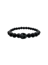 Alexander Mcqueen Skull Onyx Beaded Bracelet In Black