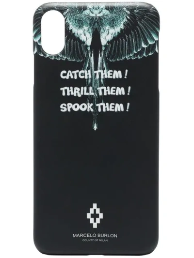 Marcelo Burlon County Of Milan Wings Slogan Print Iphone Xs Case In Black