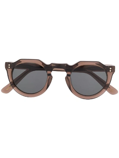 Lesca Pica Round-frame Sunglasses In Grey