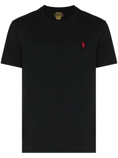 Polo Ralph Lauren Logo-embroidered Cotton T-shirt In Black