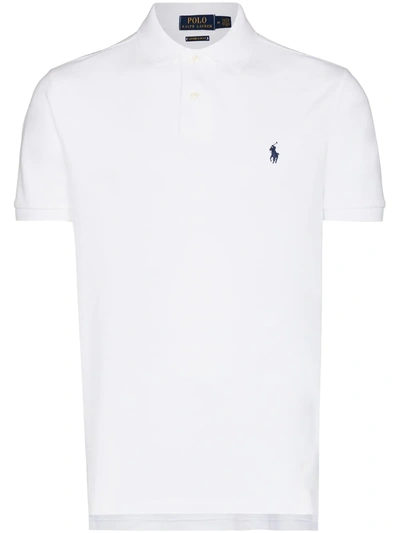 POLO RALPH LAUREN POLO RALPH LAUREN EMBROIDERED LOGO POLO SHIRT - 白色