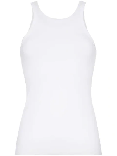 Totême Ribbed Cotton Blend Tank Top In White