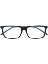 Saint Laurent Eyewear Square Frame Glasses - Black In Black