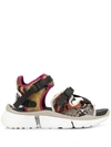 Chloé Sonnie Python-effect Leather Trainer Sandals In Multicolour