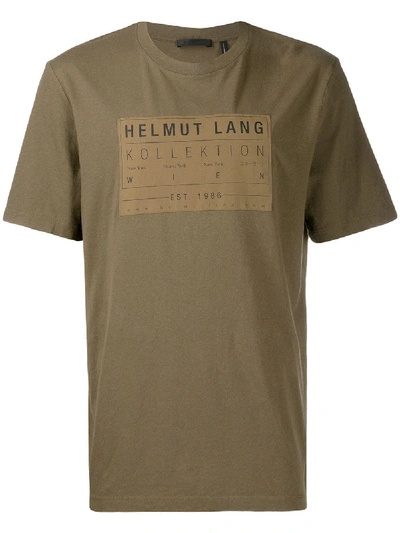 Helmut Lang Logo Print Crew Neck T-shirt - Green