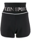 Plein Sport Logo Print Track Shorts In Black