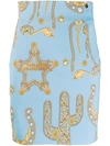 VERSACE VERSACE COLLECTION PRINTED MINI SKIRT - BLUE