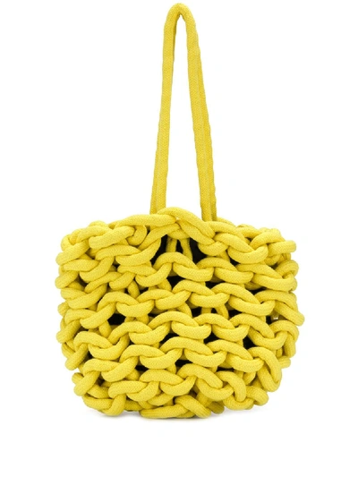 Alienina Chunky Knit Tote Bag - 黄色 In Yellow