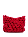 Alienina Rope Knit Shoulder Bag - Red