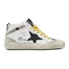 GOLDEN GOOSE GOLDEN GOOSE WHITE AND GREY SNAKE MID STAR SNEAKERS