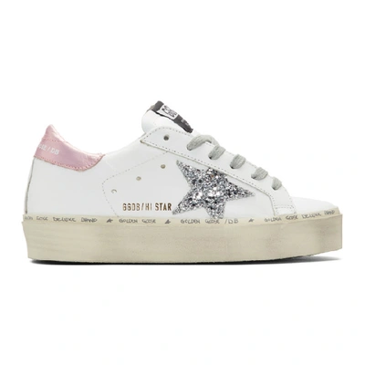 Golden Goose Superstar Low-top Sneakers - White- Pink Laminated- Silver Glitte In White